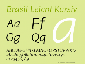 Brasil Leicht Kursiv Version 2.001图片样张