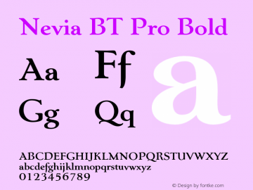NeviaBTPro-Bold Version 1.000 2007图片样张