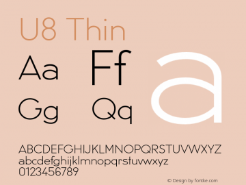 U8-Thin 002.000 Font Sample