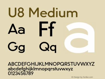 U8-Medium 002.000 Font Sample