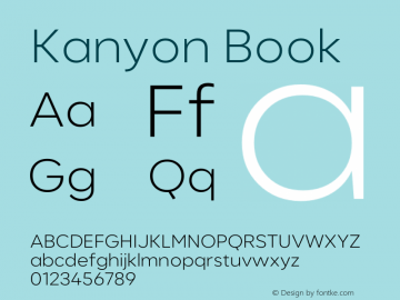 Kanyon-Book Version 1.000 | wf-rip DC20200905 Font Sample