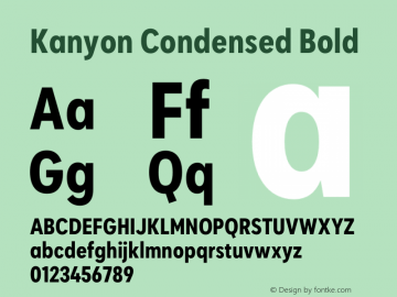 KanyonCn-Bold Version 1.000 | wf-rip DC20200905 Font Sample