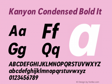 KanyonCn-BoldIt Version 1.000 | wf-rip DC20200905 Font Sample