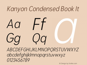 KanyonCn-BookIt Version 1.000 | wf-rip DC20200905 Font Sample