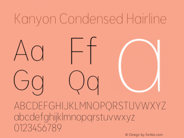 KanyonCn-Hairline Version 1.000 | wf-rip DC20200905 Font Sample