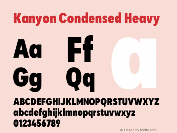 KanyonCn-Heavy Version 1.000 | wf-rip DC20200905 Font Sample