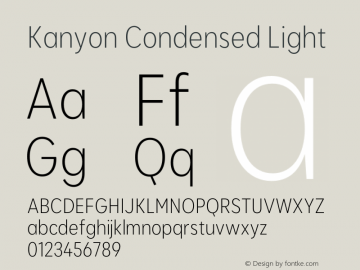 KanyonCn-Light Version 1.000 | wf-rip DC20200905 Font Sample