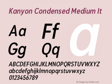 KanyonCn-MediumIt Version 1.000 | wf-rip DC20200905 Font Sample