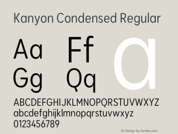 KanyonCn-Regular Version 1.000 | wf-rip DC20200905 Font Sample