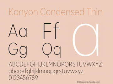 KanyonCn-Thin Version 1.000 | wf-rip DC20200905 Font Sample