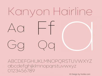 Kanyon-Hairline Version 1.000 | wf-rip DC20200905 Font Sample