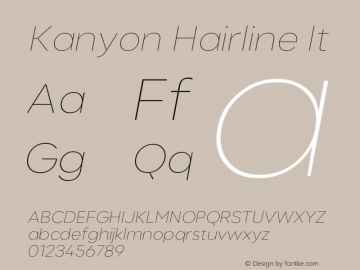 Kanyon-HairlineIt Version 1.000 | wf-rip DC20200905 Font Sample