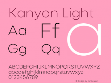 Kanyon-Light Version 1.000 | wf-rip DC20200905 Font Sample