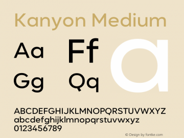 Kanyon-Medium Version 1.000 | wf-rip DC20200905 Font Sample