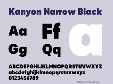 KanyonNr-Black Version 1.000 | wf-rip DC20200905 Font Sample