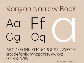 KanyonNr-Book Version 1.000 | wf-rip DC20200905 Font Sample