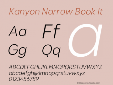KanyonNr-BookIt Version 1.000 | wf-rip DC20200905 Font Sample