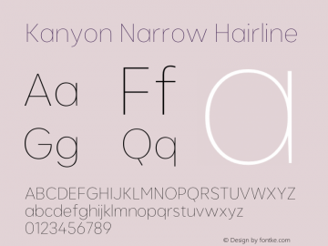 KanyonNr-Hairline Version 1.000 | wf-rip DC20200905图片样张