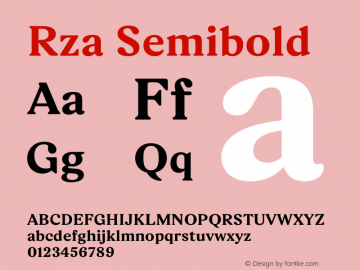 Rza Semibold Version 1.000 | FM Demo图片样张