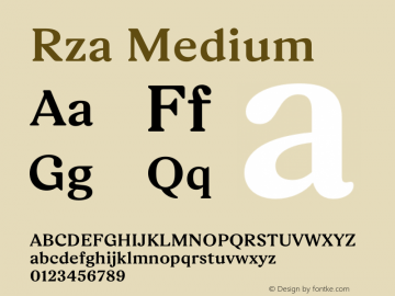 Rza Medium Version 1.000 | FM Demo Font Sample