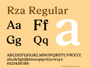 Rza Regular Version 1.000 | FM Demo Font Sample