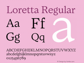 Loretta Regular Version 1.001 | FM Demo Font Sample