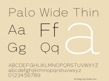 Palo-WideThin Version 1.000;hotconv 1.0.109;makeotfexe 2.5.65596 Font Sample