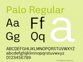 Palo-Regular Version 1.000;hotconv 1.0.109;makeotfexe 2.5.65596图片样张
