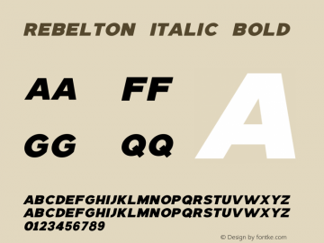 REBELTON ITALIC Bold Version 1.000 | wf-rip DC20200810图片样张