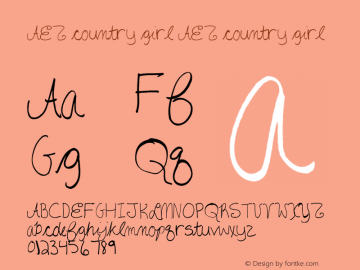 AEZ country girl AEZ country girl Version 2; February 22, 2002. Font Sample