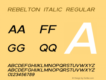 REBELTON ITALIC Regular Version 1.000 | wf-rip DC20200810图片样张