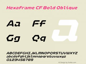 HexaframeCF-BoldOblique Version 1.000 | wf-rip DC20200805 Font Sample