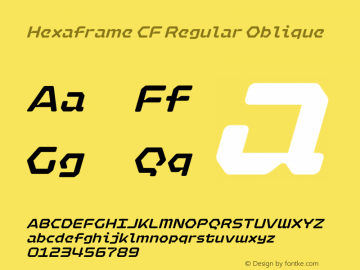 HexaframeCF-RegularOblique Version 1.000 | wf-rip DC20200805图片样张