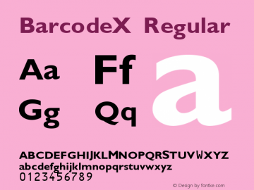 BarcodeX Regular Macromedia Fontographer 4.1.5 14/2/03图片样张