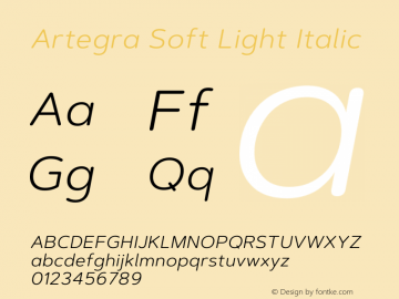 ArtegraSoft-LightItalic Version 1.000 | wf-rip DC20200705图片样张