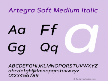 ArtegraSoft-MediumItalic Version 1.000 | wf-rip DC20200705图片样张