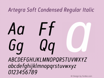 ArtegraSoftCn-RegularItalic Version 1.000 | wf-rip DC20200705图片样张
