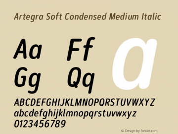 ArtegraSoftCn-MediumItalic Version 1.000 | wf-rip DC20200705图片样张