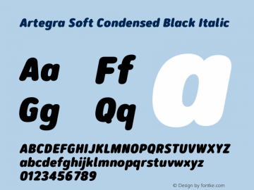 ArtegraSoftCn-BlackItalic Version 1.000 | wf-rip DC20200705 Font Sample