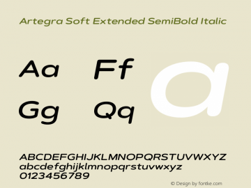 ArtegraSoftEx-SemiBoldItalic Version 1.000 | wf-rip DC20200705图片样张