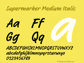 Supermarker-MediumItalic Version 1.000图片样张