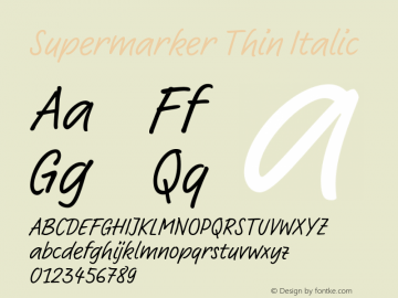 Supermarker-ThinItalic Version 1.000图片样张