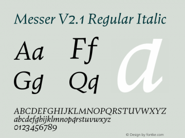 MesserV2.1 Regular Italic Version 2.001 | Demo Font Sample