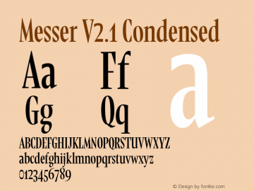 MesserV2.1 Condensed Version 2.001 | Demo Font Sample