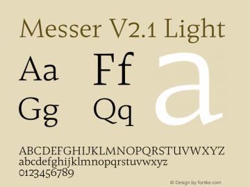 MesserV2.1 Light Version 2.001 | Demo Font Sample