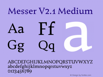 MesserV2.1 Medium Version 2.001 | Demo Font Sample
