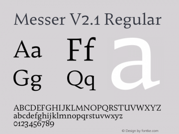 MesserV2.1 Regular Version 2.001 | Demo Font Sample