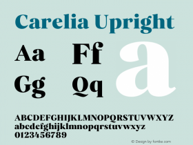 Carelia Upright Version 1.000;hotconv 1.0.109;makeotfexe 2.5.65596 Font Sample