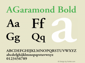 AGaramond Bold OTF 1.0;PS 001.003;Core 1.0.22图片样张