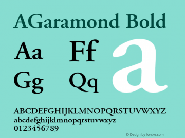 AGaramond Bold OTF 1.0;PS 001.003;Core 1.0.22 Font Sample